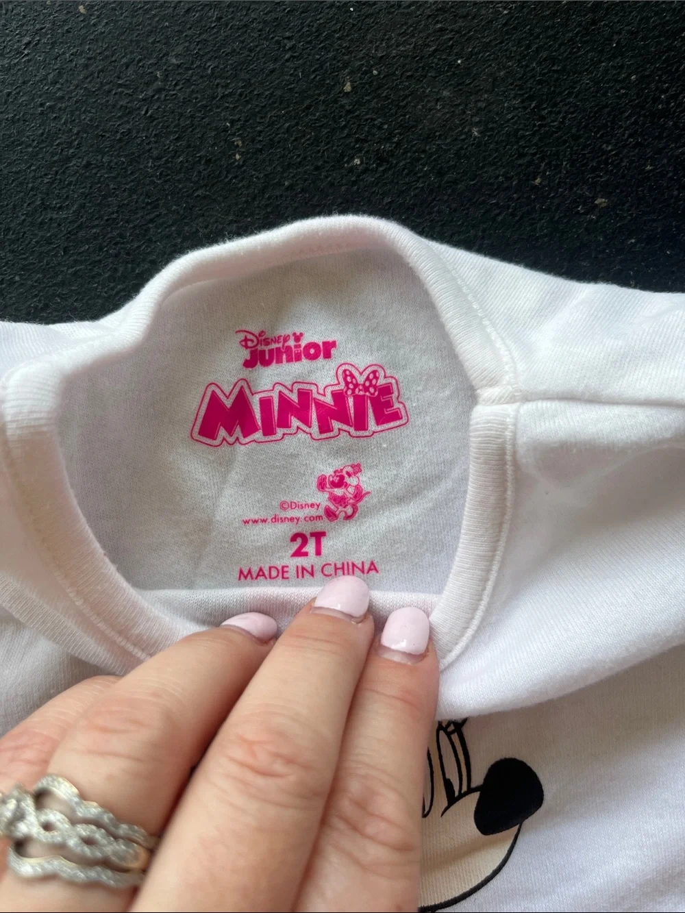 Disney Minnie Mouse White Top with Red Heart-Print Tulle Skirt NWOT